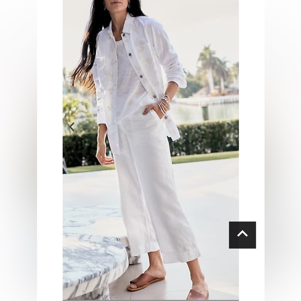 J. Jill White Wide Leg linen Pants Sz 2X fits 18-20W NWT